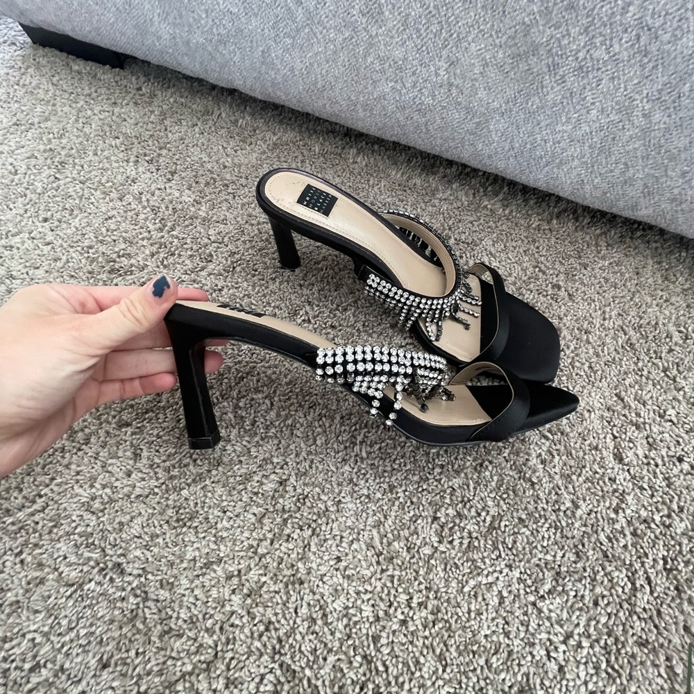 WHBM Fringe Rhinestone Heels - Picture 8 of 13